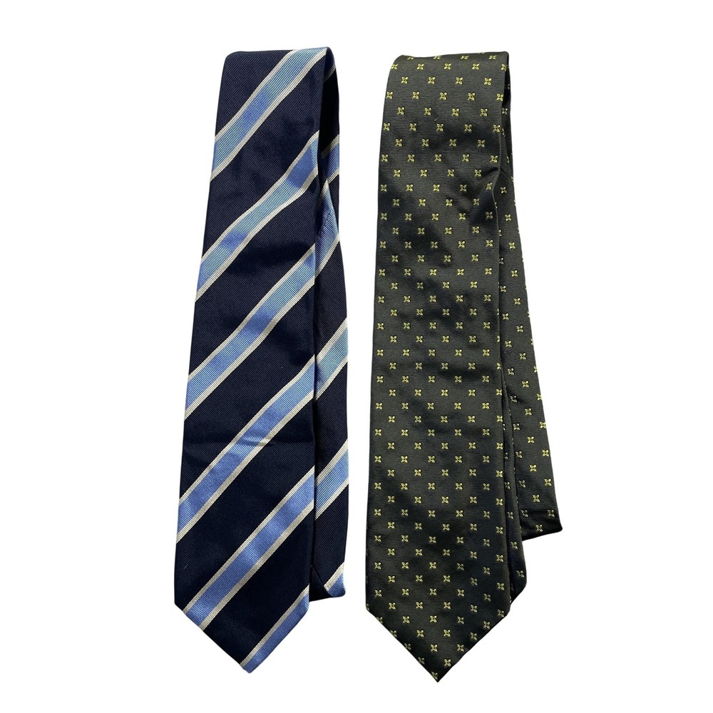 Banana Republic Tie Lot Of‎ 2 Mens One Size Multicolor Geometric Silk Neckties